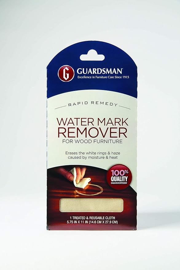 Guardsman Reusable Water Mark Remover Cloth, Wood Cleaner for White Rings & Haze Caused By Moisture and Heat, 1 Count (Pack of 12)