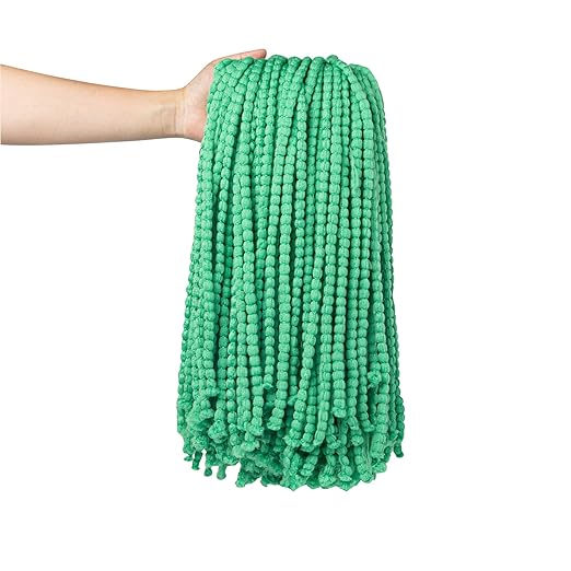 Restaurantware-MOP Head ONLY: Clean Tek Professional 24 Ounce Wet Mop Head, 1 Cut End Refill - Handle Sold Separately, 1.25 Inch Headband, Microfiber Green Replacement, Reusable
