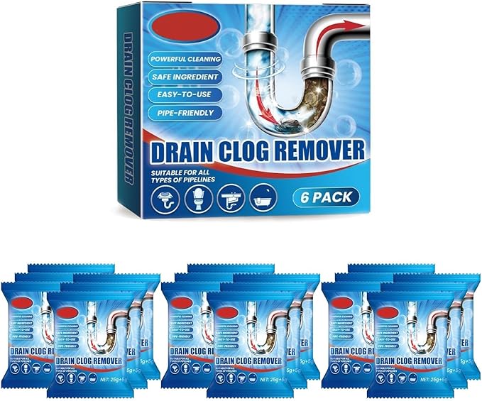 Household Drain Cleaner Powder, Quickly Dissolves Hair Grease Clogs In 30 Minutes, Suitable For All Standard Pipes(3 boxes)