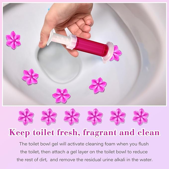 Flower Stamp Toilet Gels Toilet Stain Removal Cleaning Air Freshener Flower Stamps Pack for Bathtubs Bathroom(Purple,6 Pcs)