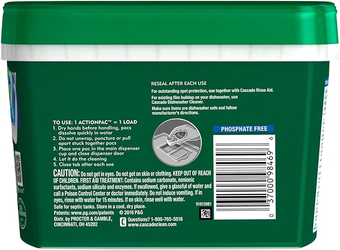 Cascade Complete Actionpacs Dishwasher Detergent, Fresh Scent, 38 Count