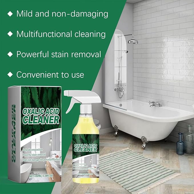 Oxalic Acid Cleaner Spray, Oxalic Acid Powerful Stain Cleaner, Powerful Stain Removal Spray for Bathroom, And Kitchen Floor Countertop, Multi-purpose (1PCS)