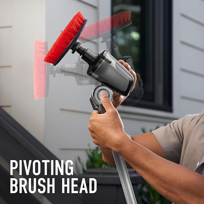 Hoover ONEPWR Telescoping Cordless Scrubber, Water Resistant, with 4-Feet Extending Cleaning Reach, BH51000V + 3-Piece Multi-Purpose Cleaning Brush Kit, AH86400