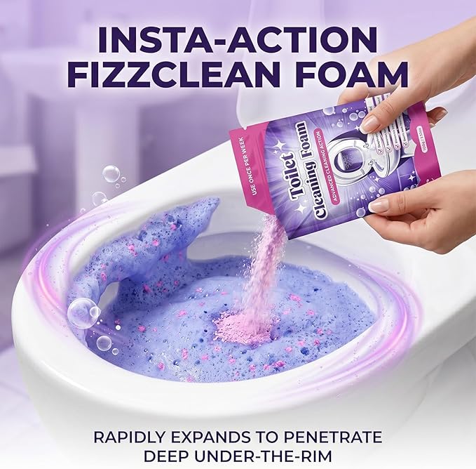 Fizz Clean Toilet Bowl Cleaner, Insta-Action Fizzclean Foam for Sparkling Clean Toilet with Zero Effort, for Busy Families and Homeowners Looking Deep Cleaning (2)