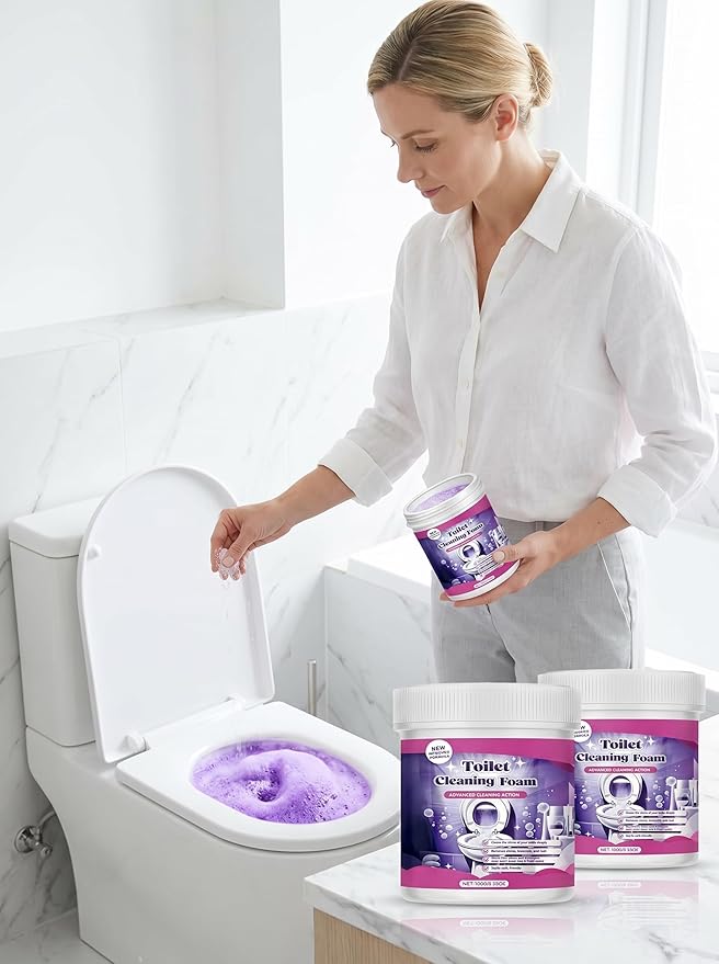 2026 New Toilet Cleaner, Touch Free Foaming Powder, Cleaning Foam, Foam Cleaner, Deep Cleaning, Limescale & Rust Stain Removal for Home & Bathroom (2)