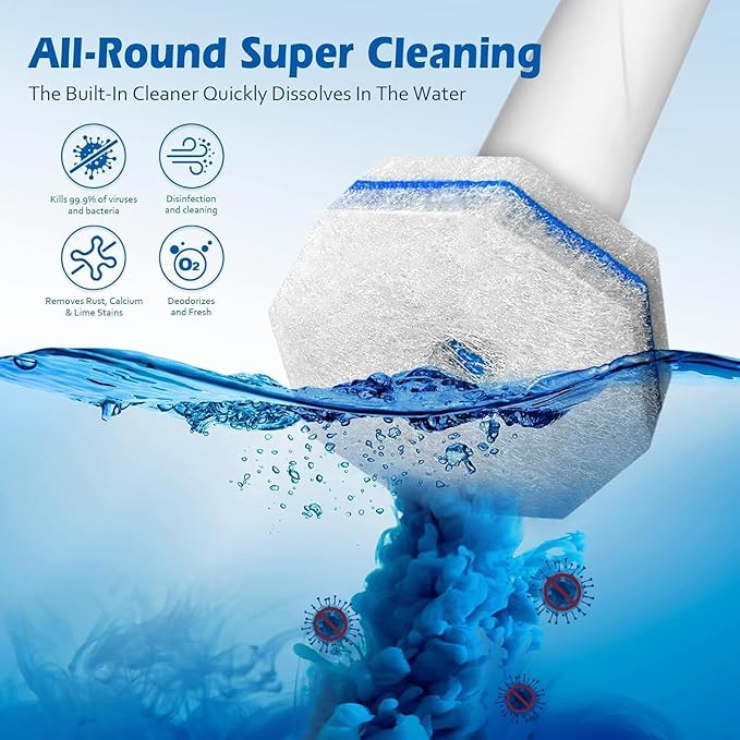 30Pcs Upgrade Toilet Bowl Wand Refills Suitable for Clorox,Toilet Wand Refills,Toilet Brush Refills,Toilet Cleaner Refill Pads,Toilet Bowl Cleaner Replacement Heads for Sink Bathtub Cleaning