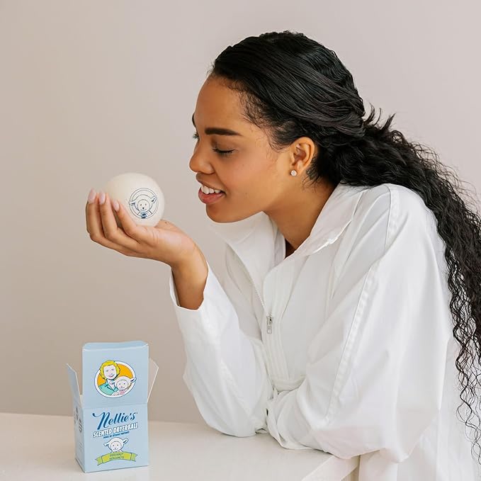 Nellie's Scented Wool Dryerball - Bergamot Scented - Made with 100% Pure New Zealand Wool and Lasts Approximately 50 Drying Loads - Silent in Your Dryer!