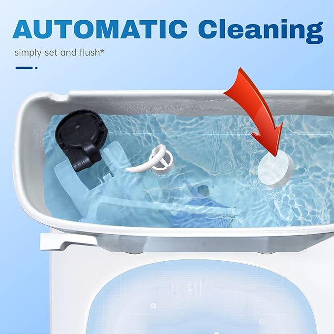 Toilet Bowl Cleaner Tablets - 36 PCS Automatic Bleach Toilet Cleaner Tablets, Slow-Releasing Deodorizing & Descaling, Powerful Bathroom Tank Cleaner