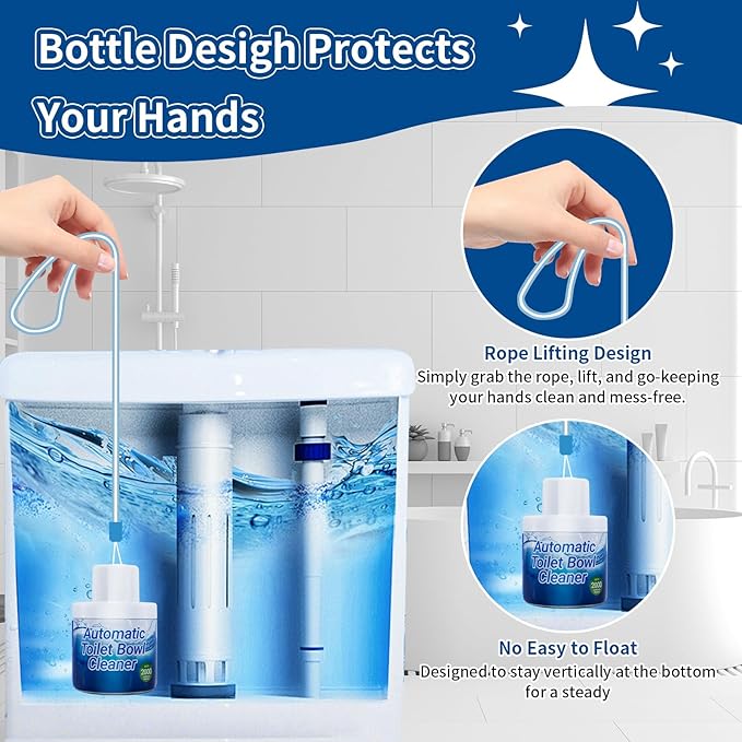 Toilet Bowl Cleaners, 3 Pack Toilet Cleaner, Automatic Long Lasting Continuous Toilet Bowl Cleaner, Prevent Stain Build Up Deep Clean, Each Pack for About 3 Months' Supply, Blue
