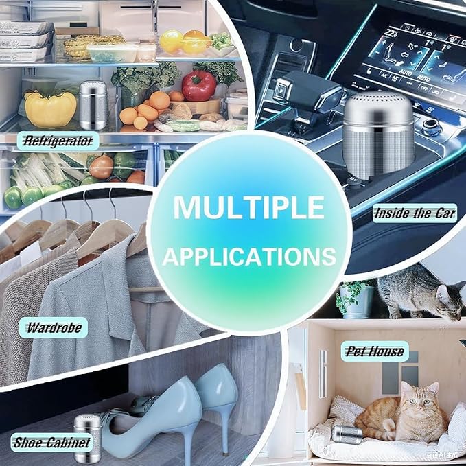 Refrigerator Deodorizer fridge odor Eliminator - Activated Carbon cotton Deodorizers for Fridge, Freezer, Room, RV, Car, Closet, Shoe Cabinets and More