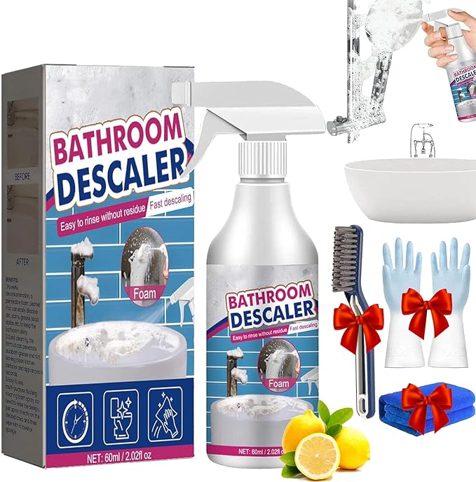 Life Sunny Bathroom Descaler, Lifesunny Bathroom Cleaner, Lifesunny Foam Cleaner, Bathroom Descaler Stubborn Stains Cleaner for Bathroom Glass, Wash Basin, Bathtub (1pcs)