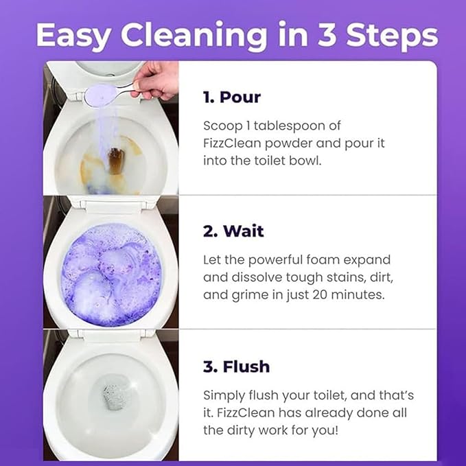 Toilet Bowl Cleaner, Cleanings Powder, Scented Cleaning Cleaner for Toilets, Touch-Free Foaming Bathroom Clean Foaming Powder (3)