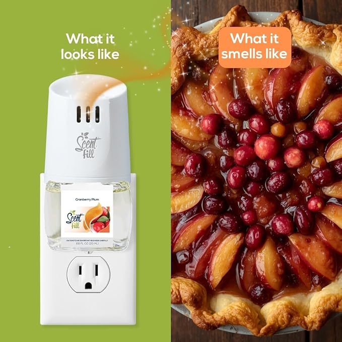 Scent Fill Cranberry Plum Plug in Air Freshener, 4 Scented Oil Refills