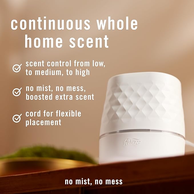 Starter Kit, Oil Diffuser, Air Freshener Plug in, Continuous Scent Device + 1 Refresh & Energize Refill