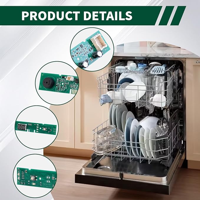 WD21X31910 Dishwasher User Interface Control Board Compatible with GE dishwasher models parts WD21X10499, WD21X10502, WD21X10503, AP7204355