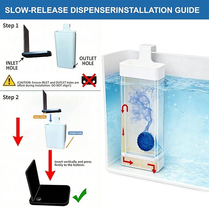 Toilet Tank Cleaning Tablet Holder (1 Pack), Hanging Rack Prevents Residue & Clogging, Slow-Release Design Extends Cleaner Tablet Life, Fits Most Standard Tanks