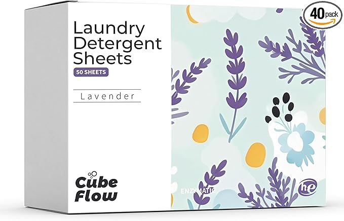 Laundry Detergent Sheets, Ebony Rose Scent - 100 Loads | 72-hour long lasting fragrance, Eco Friendly Sheets | Pre-Measured, Liquidless for Deep Clean | Hypoallergenic (Lavender)
