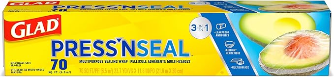 Glad Press'n Seal Plastic Food Wrap | 70 Square Foot | Roll | Pack of 2