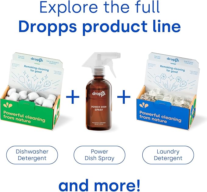 Dropps Free & Clear Laundry Detergent Pods (140 Count) - Unscented Laundry Pods | Fights Odors & Stains | Free of Dyes Parabens & Perfumes | Hypoallergenic | Clean Ingredients | Plastic Free Packaging