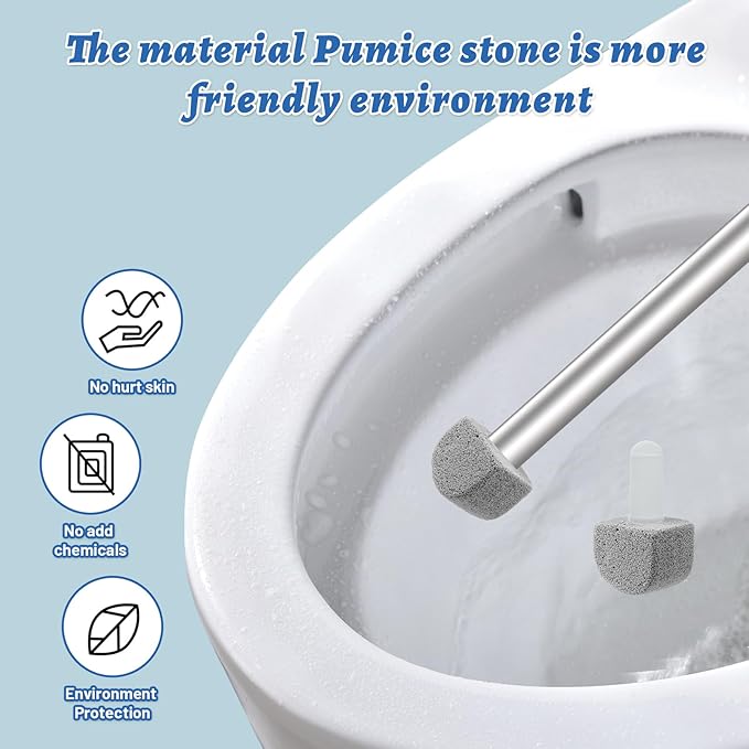 YINGMORE Pumice Stone Toilet Bowl Cleaner with 1Toilet Handle and 7 Cleaning Stone+Extra 10Pack Refills