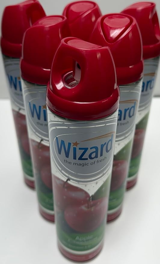 Wizard The Magic of Fresh | Odor Neutralizer & Air Freshener - 10 Oz. Apple cinnamon (Pack of 6) (Packaging May Vary)