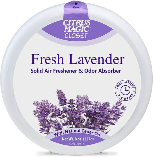 Citrus Magic For Closets Odor Absorbing Solid Air Freshener, 8-Ounce (Fresh Lavender)