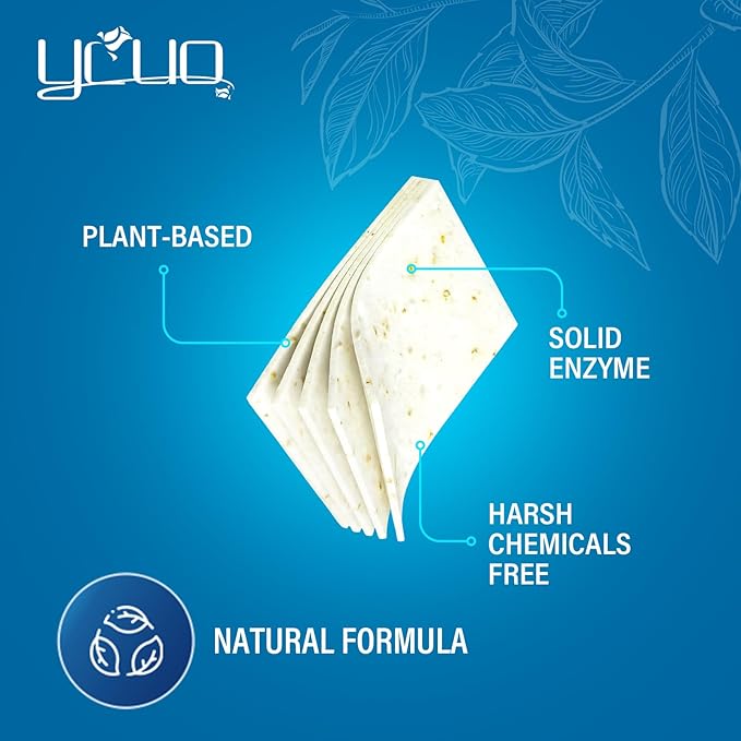 YUCO Dishwasher Detergent Tablets,Solid enzyme 72 Loads Phosphate-Free Dishwasher Detergent Powerful Grease Removal Fast Dissolving Fresh Lemon Scent Safe for All Dishwashers