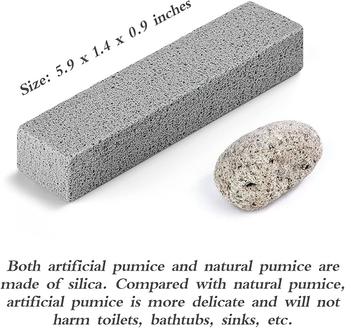 Lenicany 6Pack Pumice Stone for Toilet Cleaning Bowl Stick,Powerfully Cleans Hard Water Rings, Calcium Buildup & Stains, Suitable for Cleaning Toilet, Bathtubs, Kitchen Sink, Grill