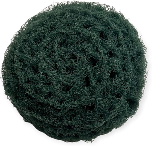 Handmade Nylon Net Dish Scrubbies, Forest Green, Set of 3