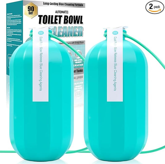 Automatic toilet bowl cleaner, odor removal Stain removal Makes toilet bowls look new with a light, fresh scent