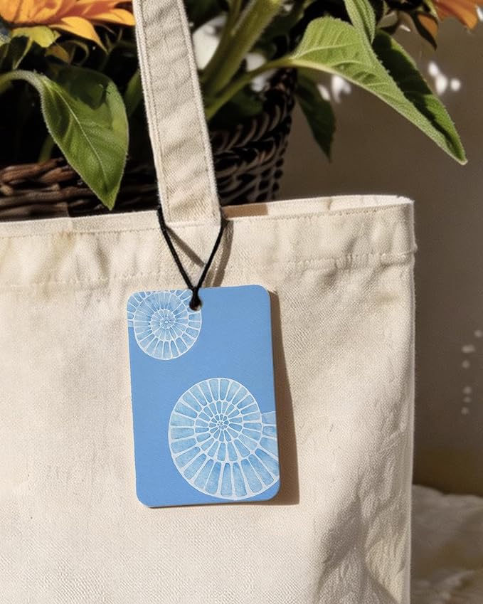 Blue Coastal Beach Orange Citrus Car Air Freshener 4pcs, Blue Palm Tree Conch Oyster Shell Starfish Beachy Hanging Scents Car Accessories Interior Mirror Decor for Women Girls