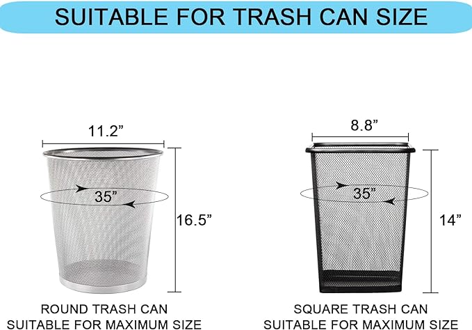 3 Gallon Small Clear Bathroom Trash Bags, Office Wastebasket Liners Garbage Bags for Restroom, Home Bins, 100 Counts