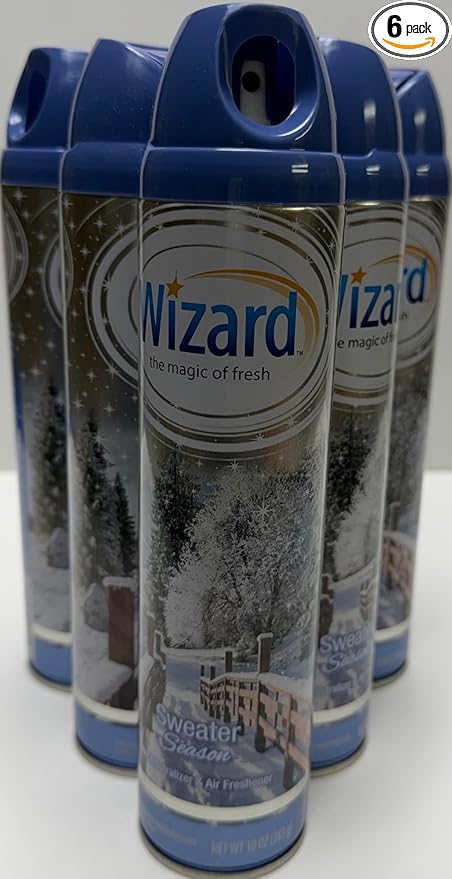 Wizard The Magic of Fresh | Odor Neutralizer & Air Freshener - 10 Oz. Sweater season (Pack of 6) (Packaging May Vary)
