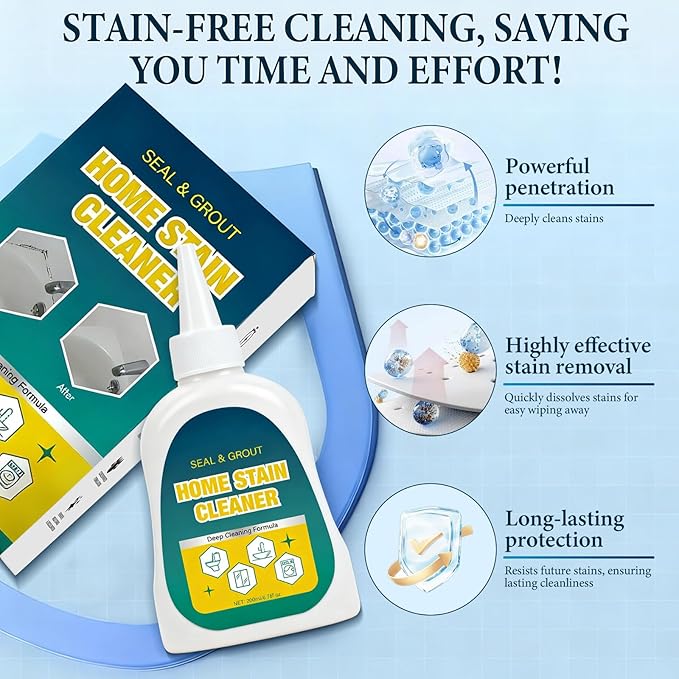 KLIFE Home Stain Cleaner Gel, Home Remover Gel, Deep Cleaning Gel for Tile Gaps, Washing Machine, Refrigerator Strips, Home Kitchen Sinks, Wall & Shower Stains - 6.76 Fl oz