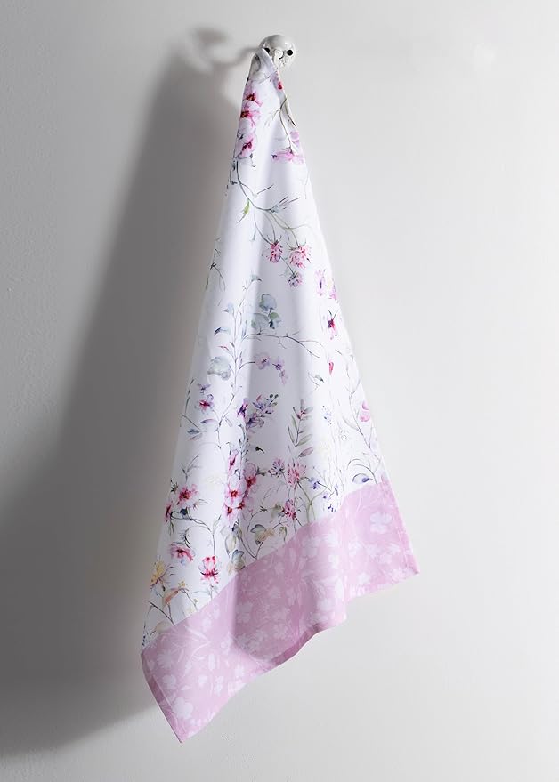 Maison d' Hermine Kitchen Towels Set of 3 100% Cotton 27.50" x 20" Reusable Cloth Tea Dish Towels Absorbent with Hanging Loop for Kitchen Farmhouse Hotel Spring Summer - Summer Floral