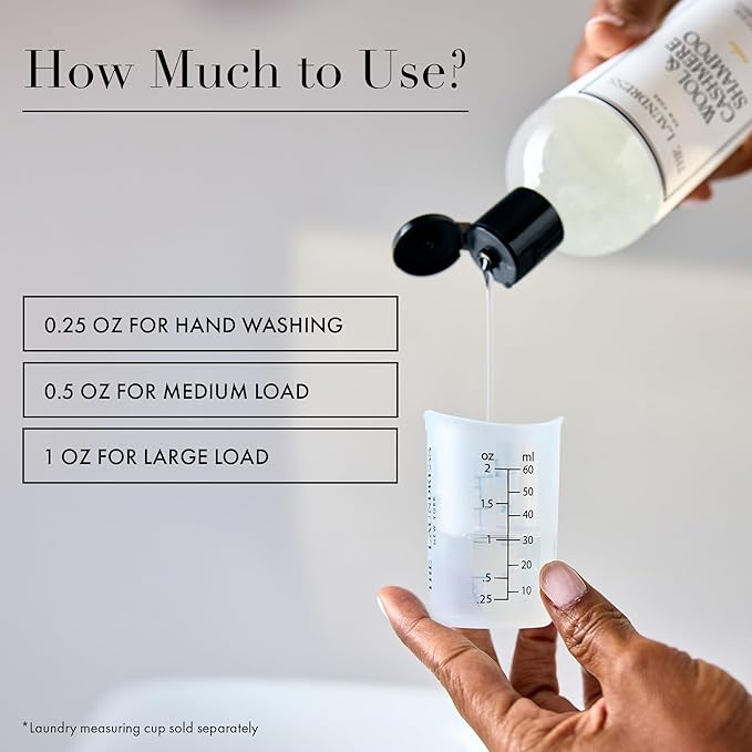 The Laundress Wool & Cashmere Shampoo, 31 Loads, Concentrated Liquid Laundry Detergent, Cedar Scent, Gentle Cold-Water Hand or Machine Wool Wash for Delicate Fabrics - Merino, Mohair & Knit Blends
