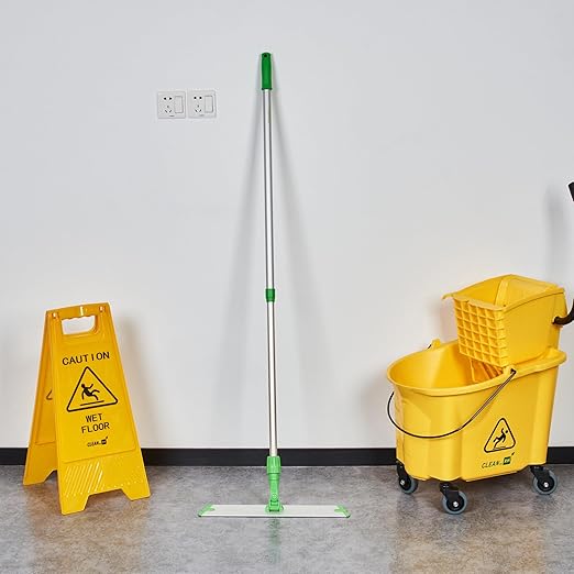 Restaurantware-Clean Tek Professional 17.7 Inch Flat Mop Plate Frame, 1 Quick Connect Mop Frame for Wet Or Dry Pads - Pads Sold Separately, Durable, Green Aluminum Cleaning Pad Base