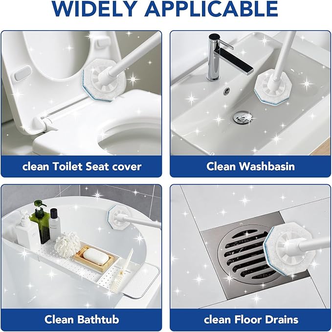 50 Count Disposable Toilet Wand Refills for Clorox Upgraded Brush Heads Compatible with Toilet Wand for Clorox Easy and Effective Bathroom Cleaning