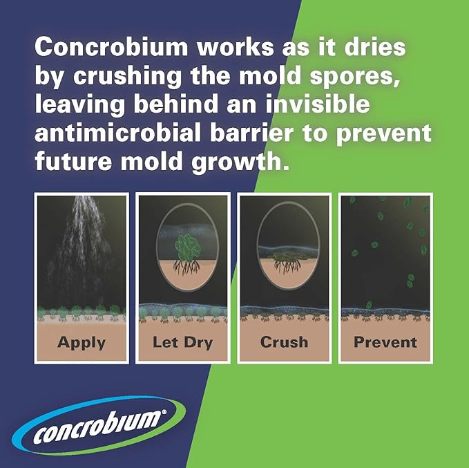 Concrobium Mold Control Spray, 32 oz, Mold and Mildew Cleaner for Hard Surfaces, Helps Eliminate and Prevent Mold and Musty Odors, No Bleach Formula for Indoor and Outdoor Use