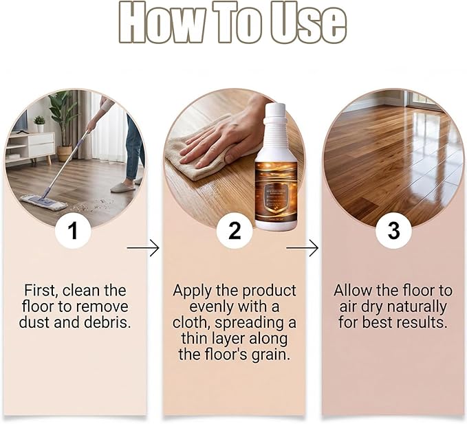 Wood Floor Restorer, Wood Floor Shine Restorer, Cleans and Revives All Types Of Flooring, Long Lasting Shine (1)