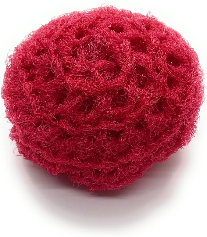 Set of 3 Nylon Net Dish Scrubbies (Red)