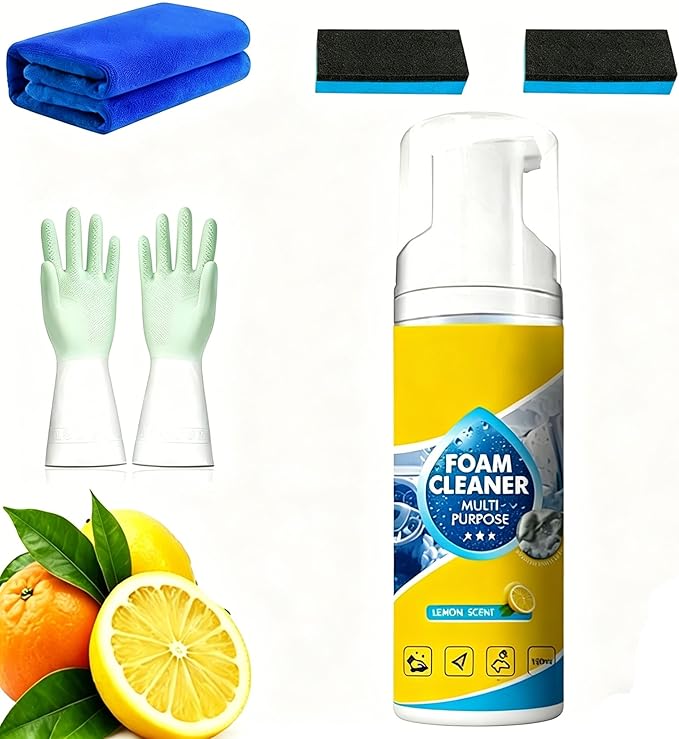 Auto Go Foam Cleaner, 2026 Upgrade 4-in-1 Multi-Enzyme Foam Cleaner – Deep Clean Car, Kitchen Enzyme Cleaners, All-Purpose Deep Cleaning Spray for Cars Interior, for Car, Kitchen, Sofa (1pcs, cleaner)