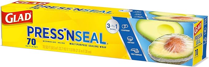 Glad Press'n Seal Plastic Food Wrap | 70 Square Foot | Roll | Pack of 2