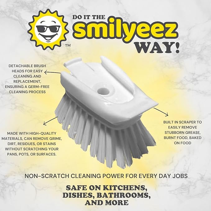 The Original Smiling Handle with Soap Dispensing by Smilyeez for The Smiling Sponge & Smilyeez Dishwand Combo (Light Blue)