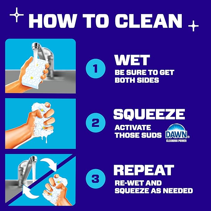 Mr. Clean Magic Eraser Sponge, Bathroom Cleaner, Shower Cleaner, Tub Cleaner, Soap Scum Remover, Bathroom Cleaning Supplies, Dawn Cleaning Power with Lemon Scent, 2 in 1 Bath, 5ct (Pack of 4)