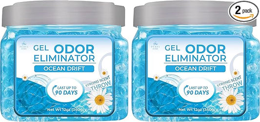 Pack of 2 Scented Gel Air Freshener | Ocean Scented Gel For Closet, Office, Car & Small Spaces | Room Deodorizer, Helps with Odor | Air Freshener Home Long Lasting | Bathroom Freshener | By Perfa