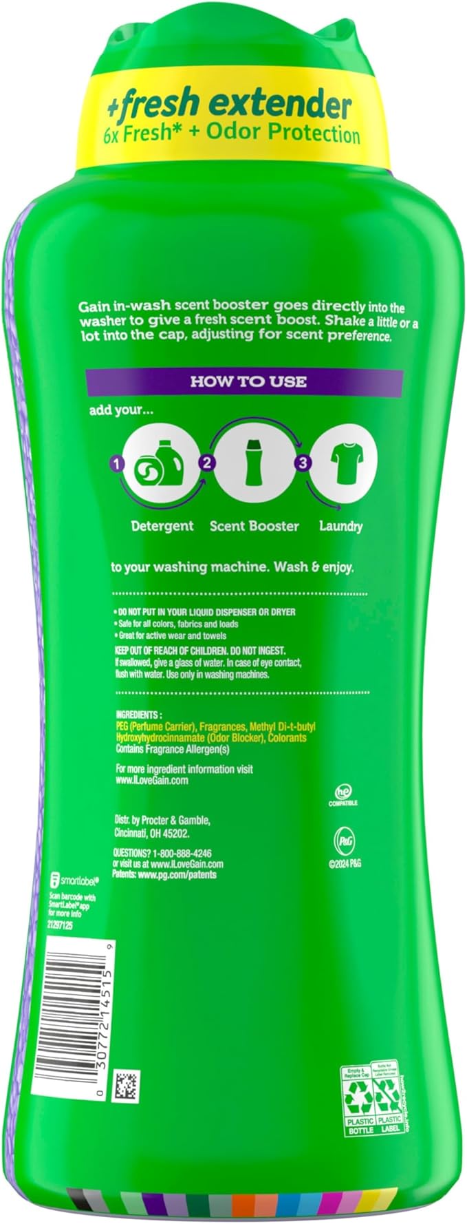 Gain In-Wash Laundry Scent Booster, Moonlight Breeze Scent, 30.1 OZ, Fresh Extender + Odor Protection
