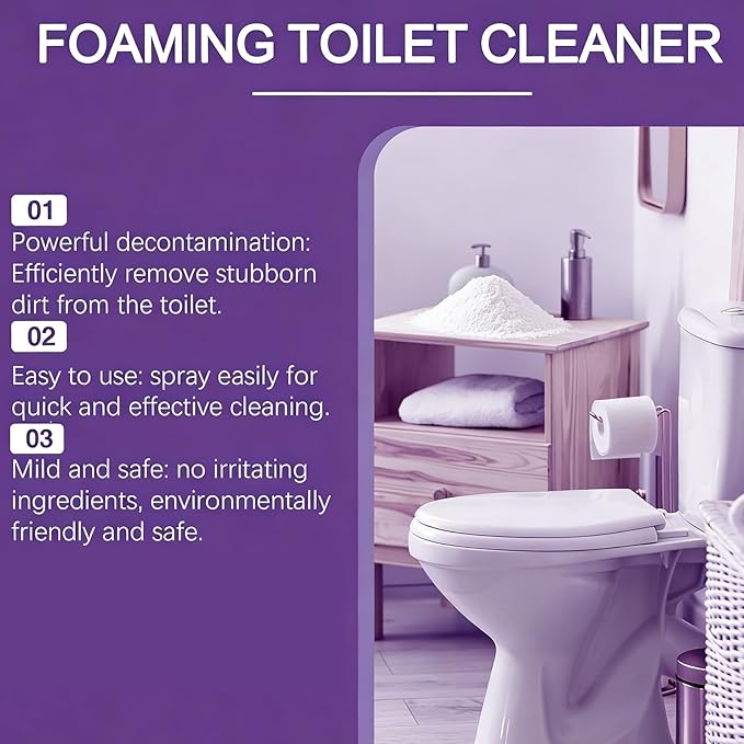 Toilet Cleaning Foam, 2026 New Upgrade Toilet Bowl Cleaner, for Sparkling Clean, Touch Free Foaming Cleaning Powder (1PCS)