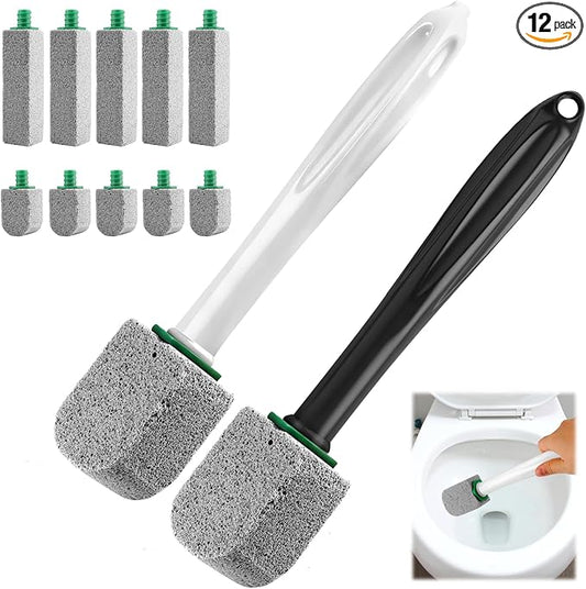 Pumice Stone Toilet Bowl Cleaner With Long Handle Pumice Stone Toilet Cleaner Rust and Grease Stain Clean Suitable for Toilets Bathroom Sink,BBQ 2 Wand+ 10 Pack Pumice Stones