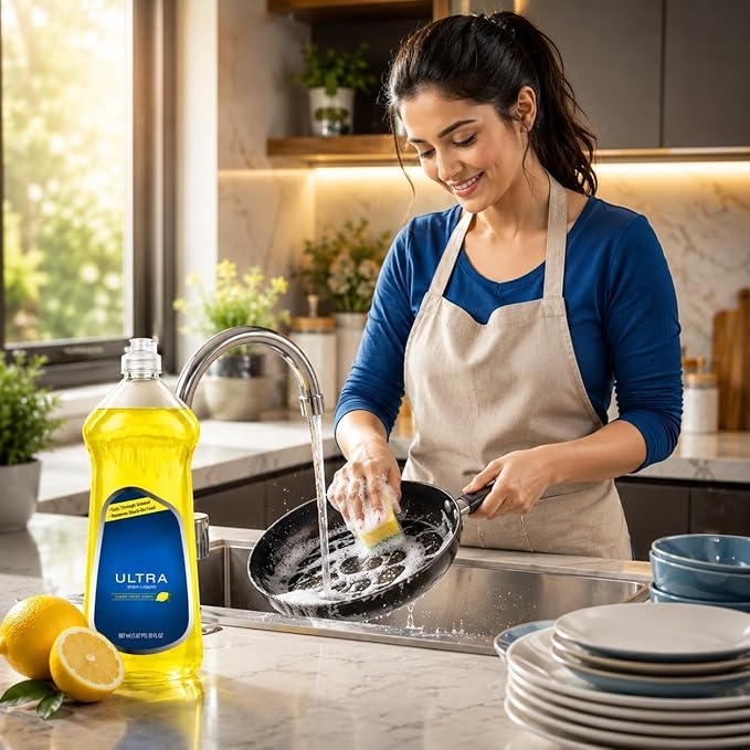 New Ultra Strength Large Dishwashing Soap - Lemon Fresh Scent - 30 Fl. Oz